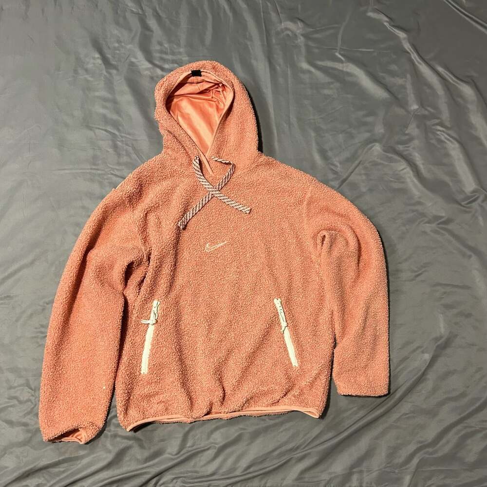 Nike Cozy Basketball Hoodie Size L Pink Quartz